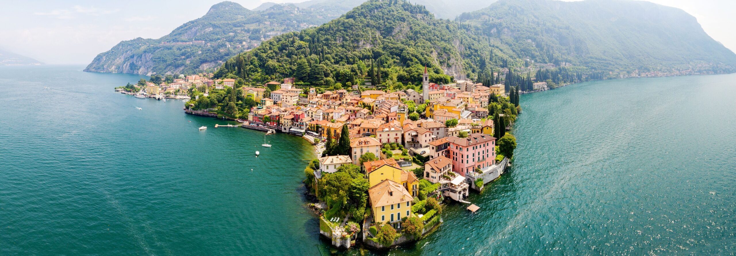 Panorama do Lago Como na Itália